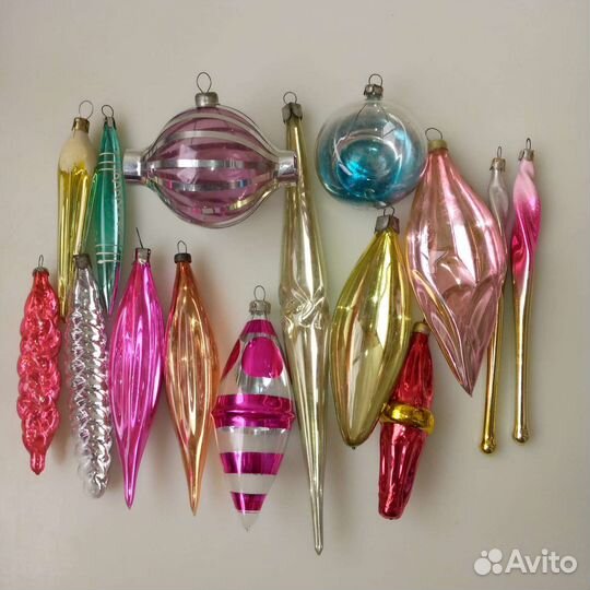 Ёлочные игрушки СССР: зайки, снегурочка, Дед Мороз