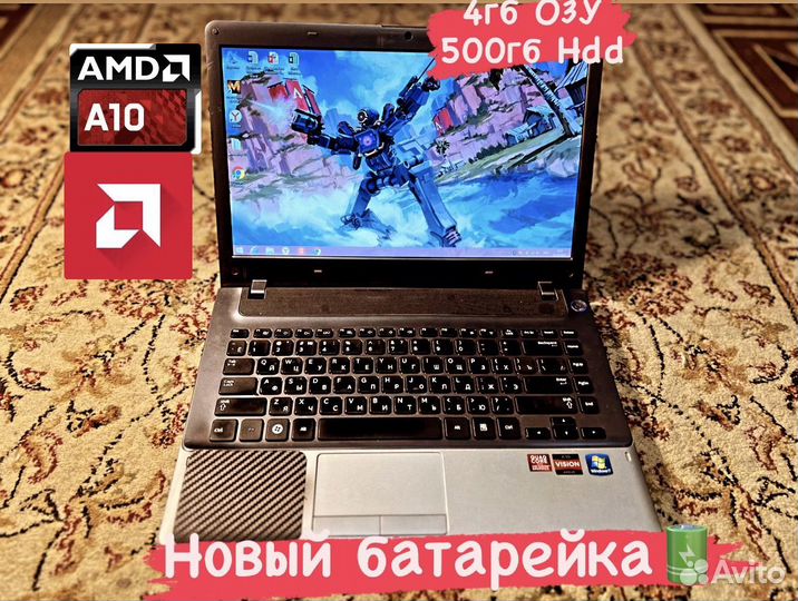 Игровой Ноутбук Samsung Amd A10/4гб/500гб
