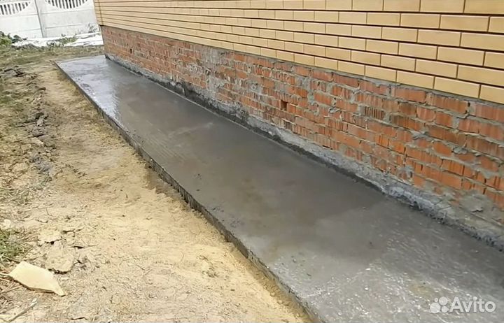 Отмостка вокруг дома, парковка