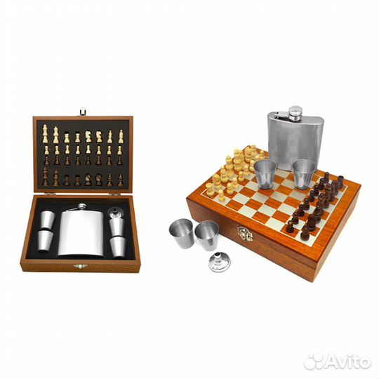 Набор подарочный Фляжка с Шахматами FL8-11N4 (сере