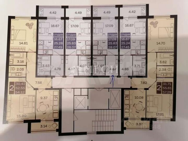 Квартира-студия, 28,1 м², 2/17 эт.
