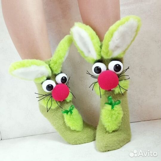 Зелёный Заяц Забавный Смешной ручная работа