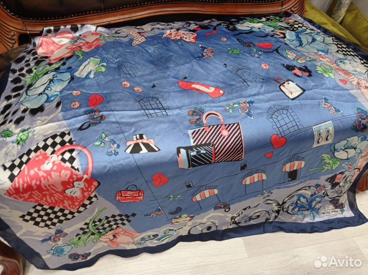 Платок 100см moschino шелк италия