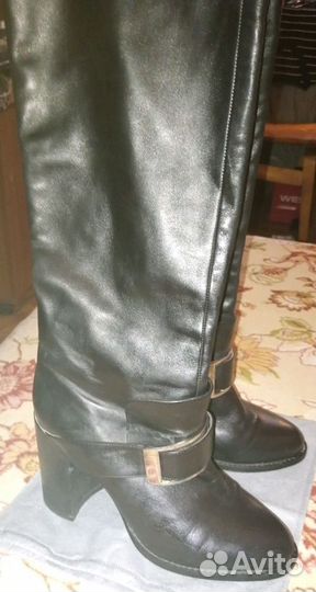 Сапоги кожаные женские