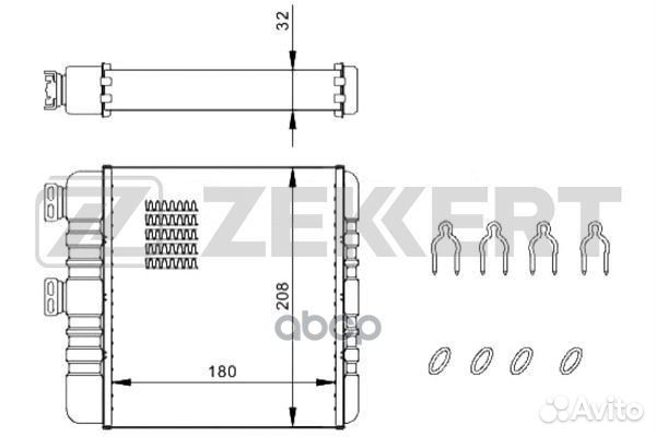Радиатор отоп. Opel Astra G 98- Zafira A B 99