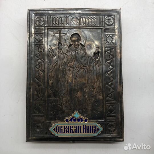 Икона Святая Нина в серебряном окладе, 84 проба