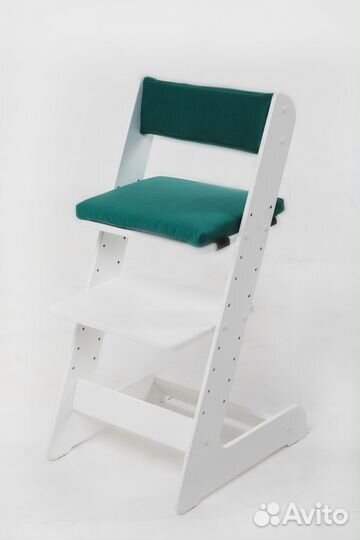 Растущий стульчик белый с подушками