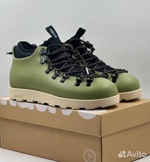 Полуботинки Native Fitzsimmons оливковые