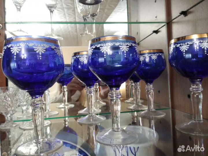 Фужеры из цветного стекла,Гусь хрустальный