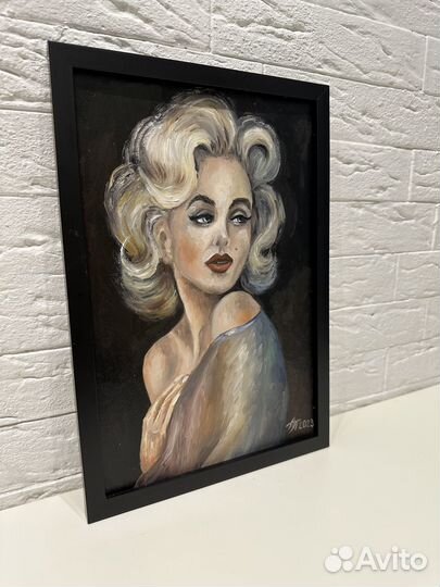 Мэрилин Монро картина маслом на оргалите 20/30