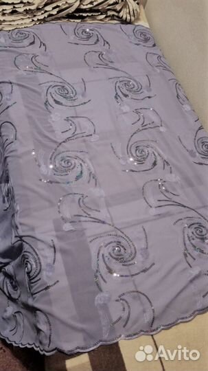 Шифон сиреневый с пайетками ткань 3,2 метра