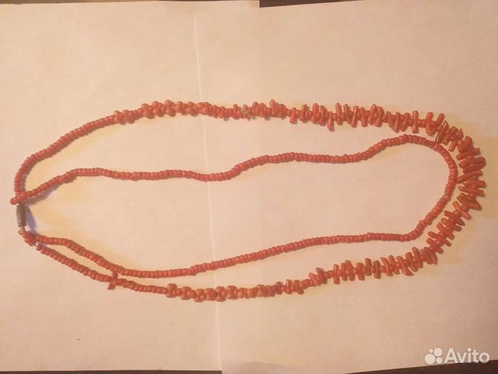 Бусы старинные коралл натуральный