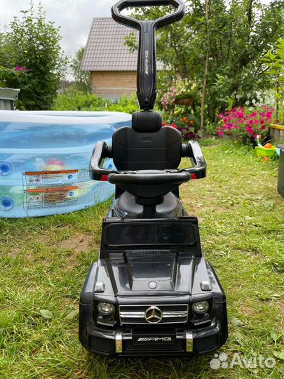 Машинка каталка толокар с ручкой mercedes