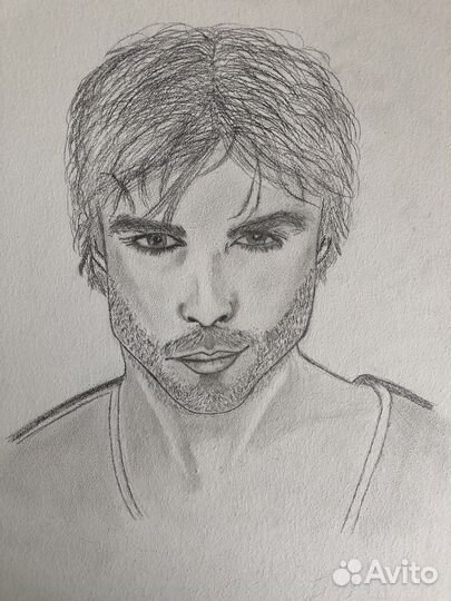 Картина ручной работы. Портрет Деймона Сальватора