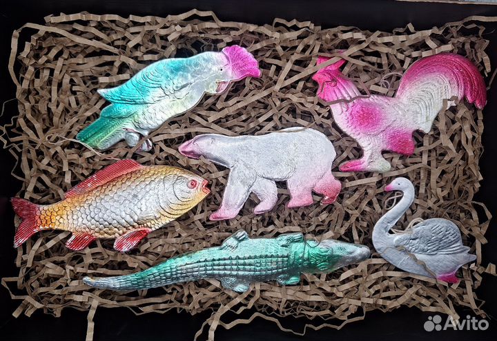 Елочные игрушки картонаж СССР подарочные наборы