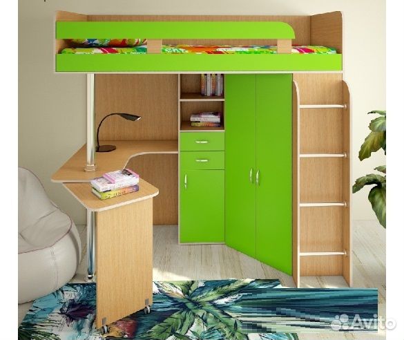 Детская кровать-чердак фс-2:200*80 см разные цвета