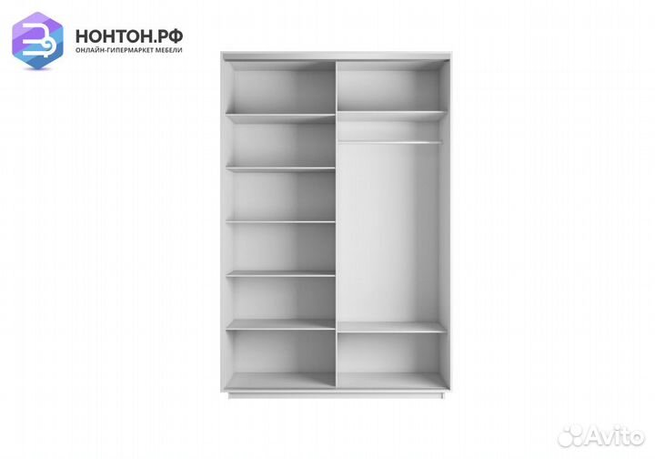 Шкаф-купе Нонтон 2-дверный белый снег / улица