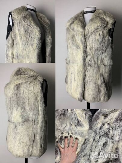 Гранжевый жилет из натурального меха