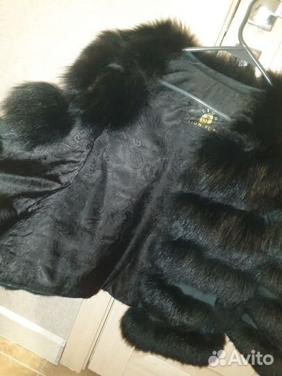 Полушубок из песца чёрный