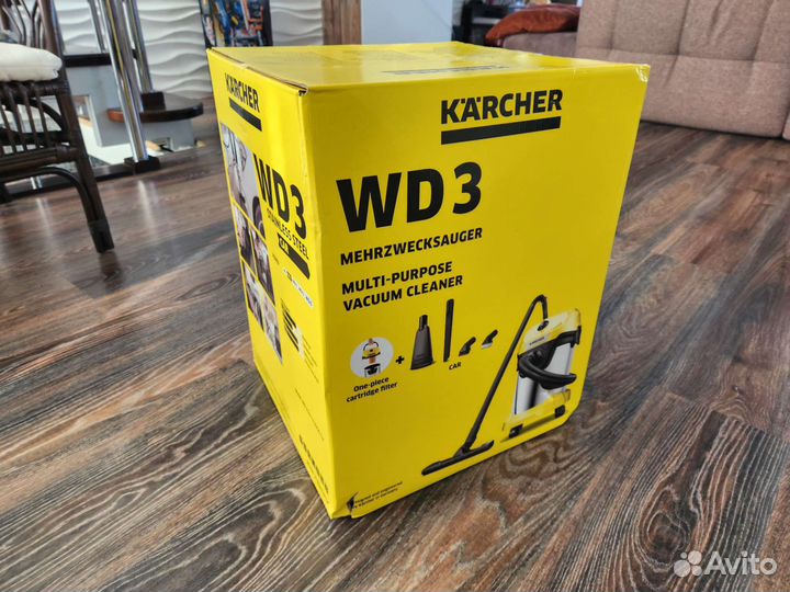 Моющий пылесос Kercher WD3 S V-17/6/20 CAR