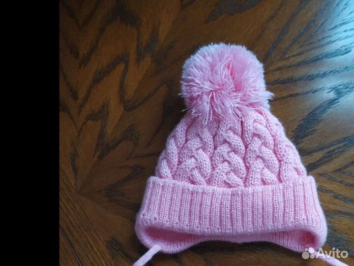 Шапка зимняя детская для девочки р.46-48