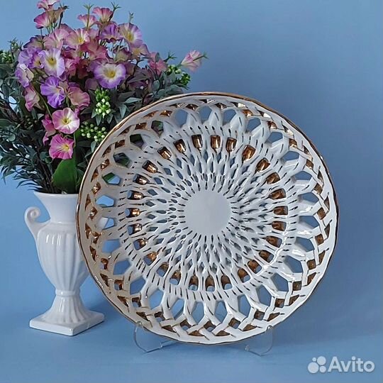 Блюдо для фрукты/ сухарница, фарфор, Городница