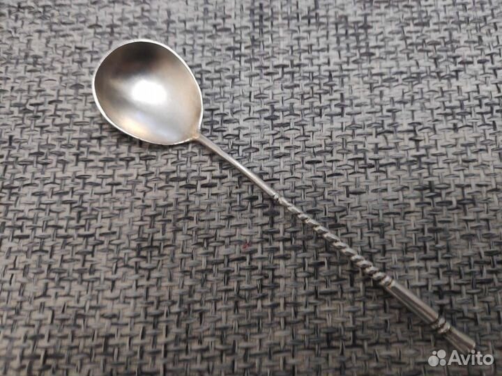 Ложка чайная с витой ручкой. Серебро 84 проба