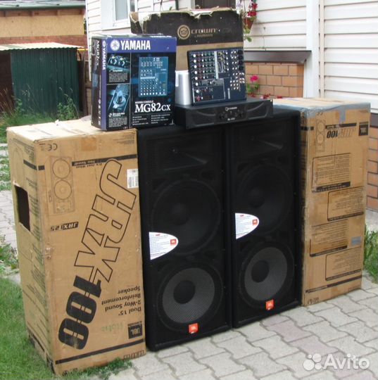 Колонки JBL 2000W 2ш Усилитель Crown Микшер Yamaha