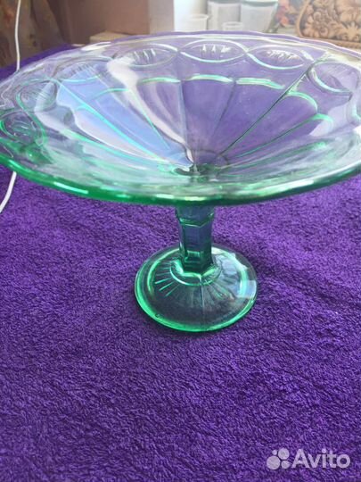 Ваза для фруктов пресованное стекло. Виртаж. 60 го