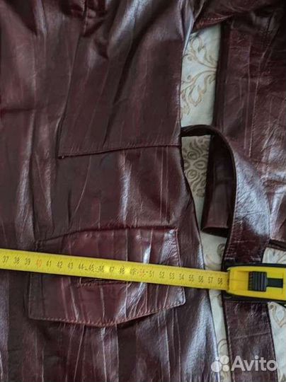 Кожаный плащ женский 48 50