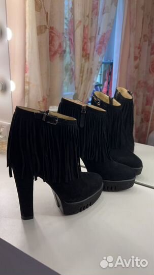 Ботильоны натуральная замша