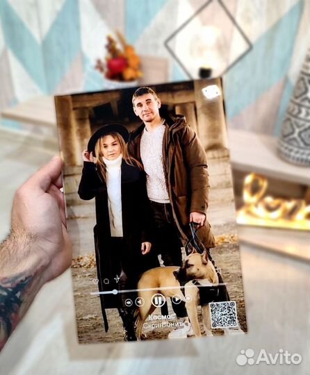 Фоторамка с музыкой на стекле