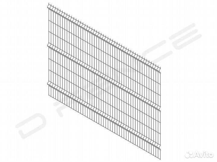 Забор 3D сетка, 3Д панель 2,7х1,74 м, д.3 мм