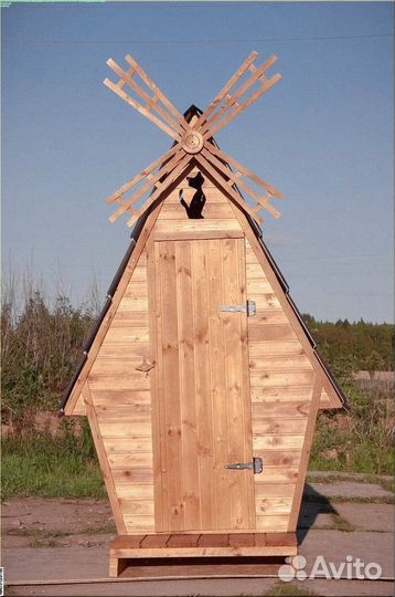 Уличный туалет деревянный Ъ545