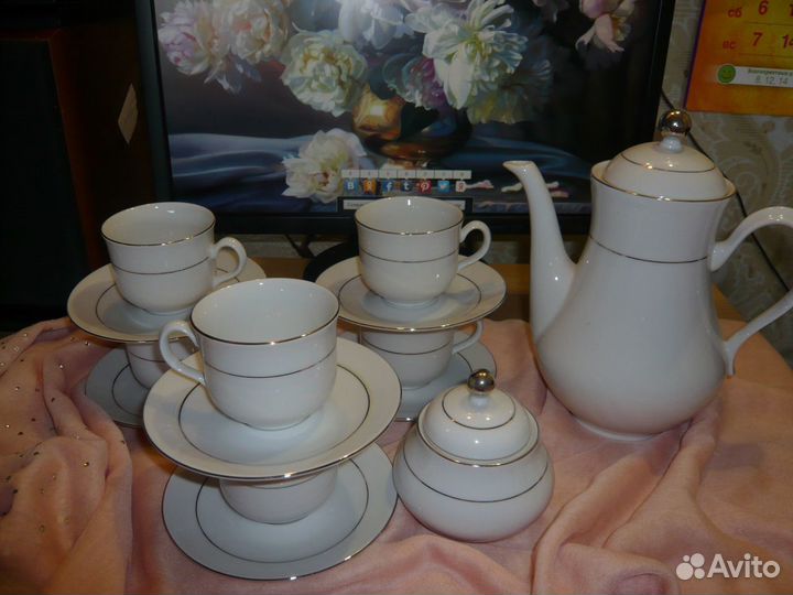 Чешский фарфоровый кофейный сервиз