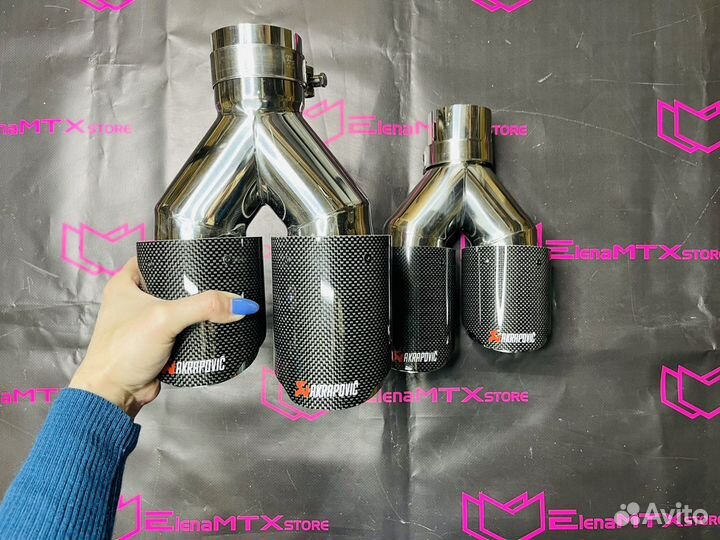 Насадки Акрапович хром направленные