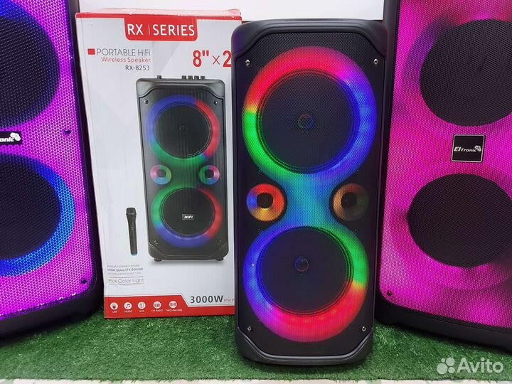 Блютуз колонка портативная с микрофоном караоке