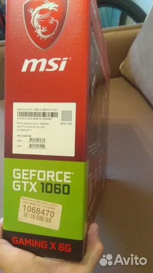 Видеокарта MSI nvidia GeForce GTX 1060 gaming X 6G