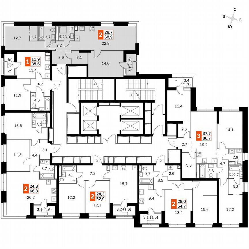 2-к. квартира, 69,6 м², 31/31 эт.
