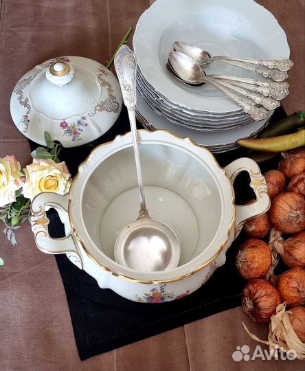 Крупный антикварный старинный половник