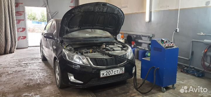 Промывка радиатора печки автомобиля на аппарате