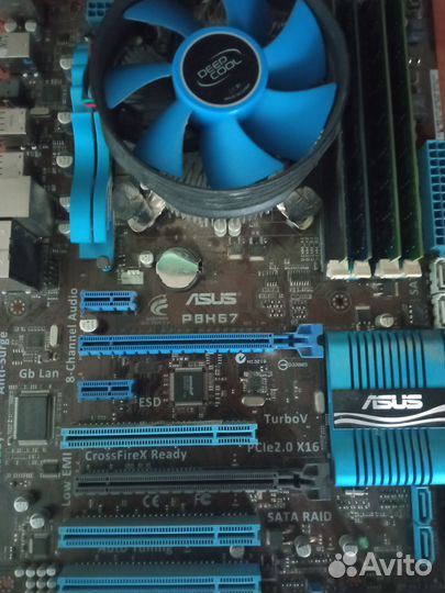 Материнская плата, 4 плашки DDR 3 4gb, видеокарта