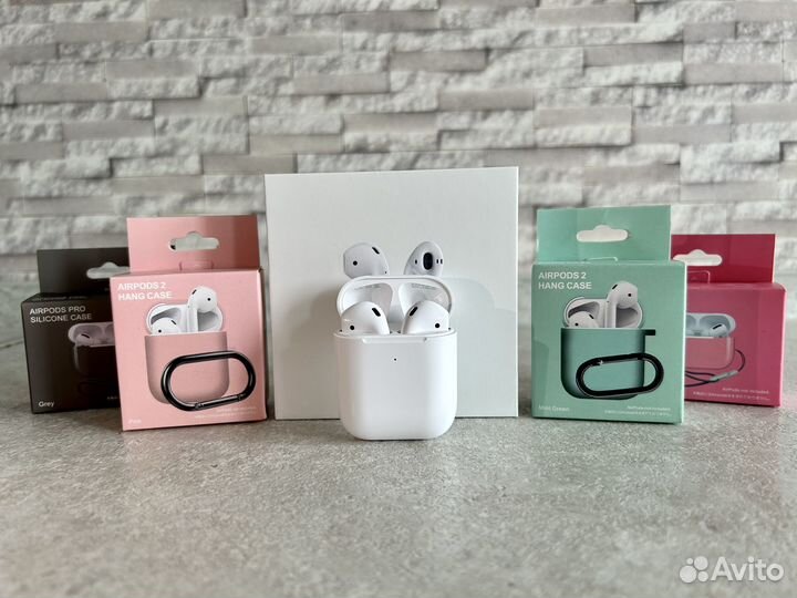Airpods 2 (чехол в подарок, бесплатная доставка)