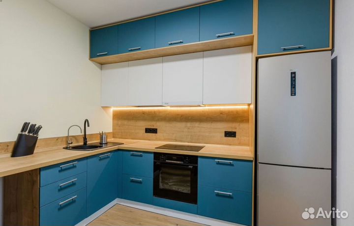 Кухня Голубая на заказ собственное производство