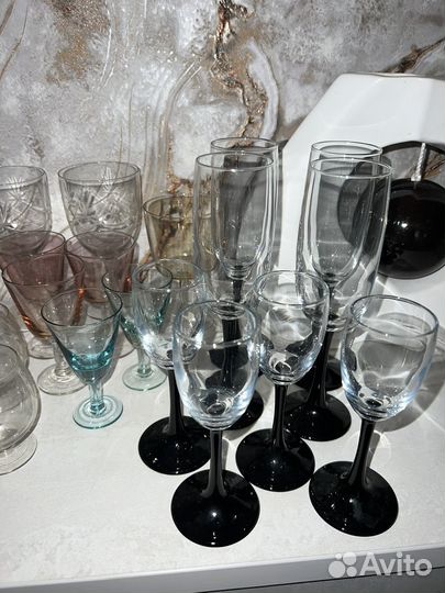 Фужеры из цветного стекла СССР