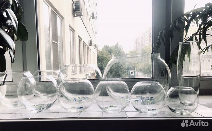 Аквариум новый круглый на 1, 2, 3, 4, 7, 17литров