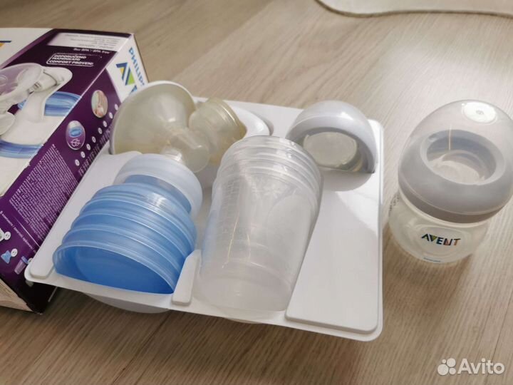 Молокоотсос ручной, Philips Avent + Бутылочка