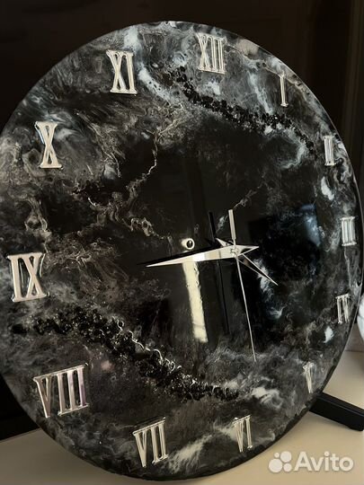 Часы из эпоксидной смолы 40 см