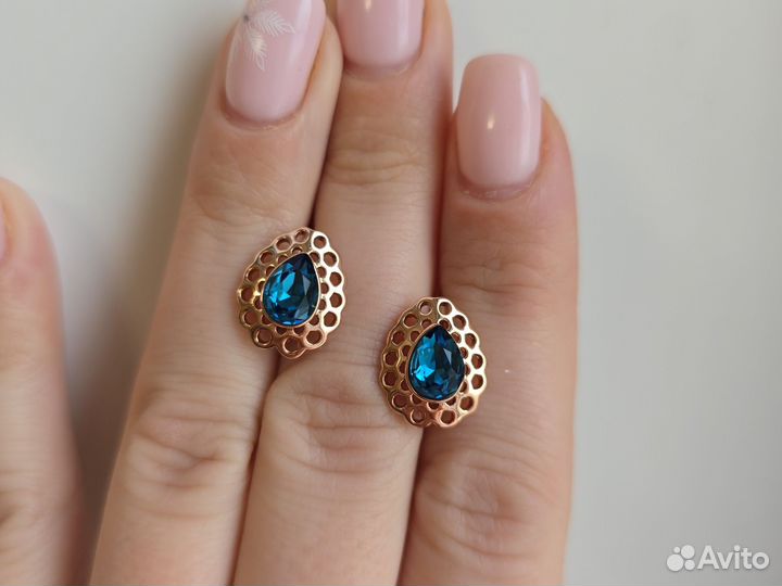 Серьги с кристаллами swarovski