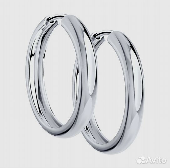 Серьги конго из серебра 925 проба